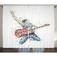 thumbnail image 1 of Ambesonne Popstar Party Curtains 2 Panel Set, Guitarist Dots, 108" x 84", Multicolor, 1 of 3