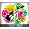 thumbnail image 1 of Ambesonne Popstar Party Curtains 2 Panel Set, Hawaiian Colorful, 108" x 90", Multicolor, 1 of 3