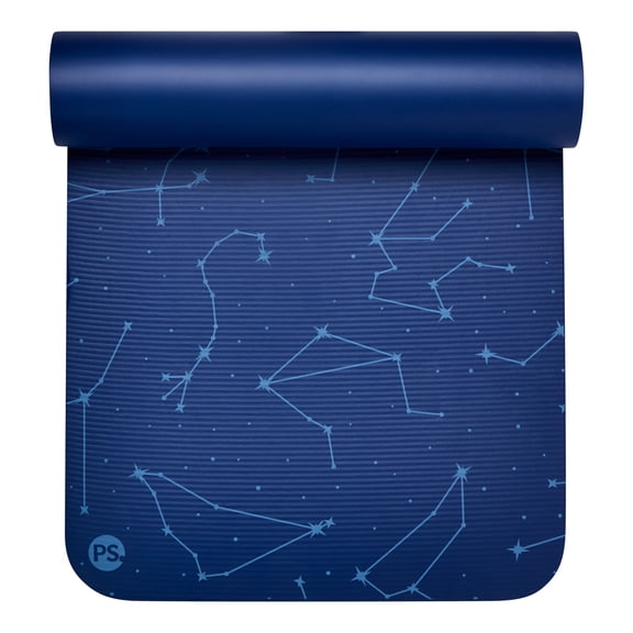 Popsugar Fitness Mat, 24" x 72" x 10mm Thick, Constellation Blue
