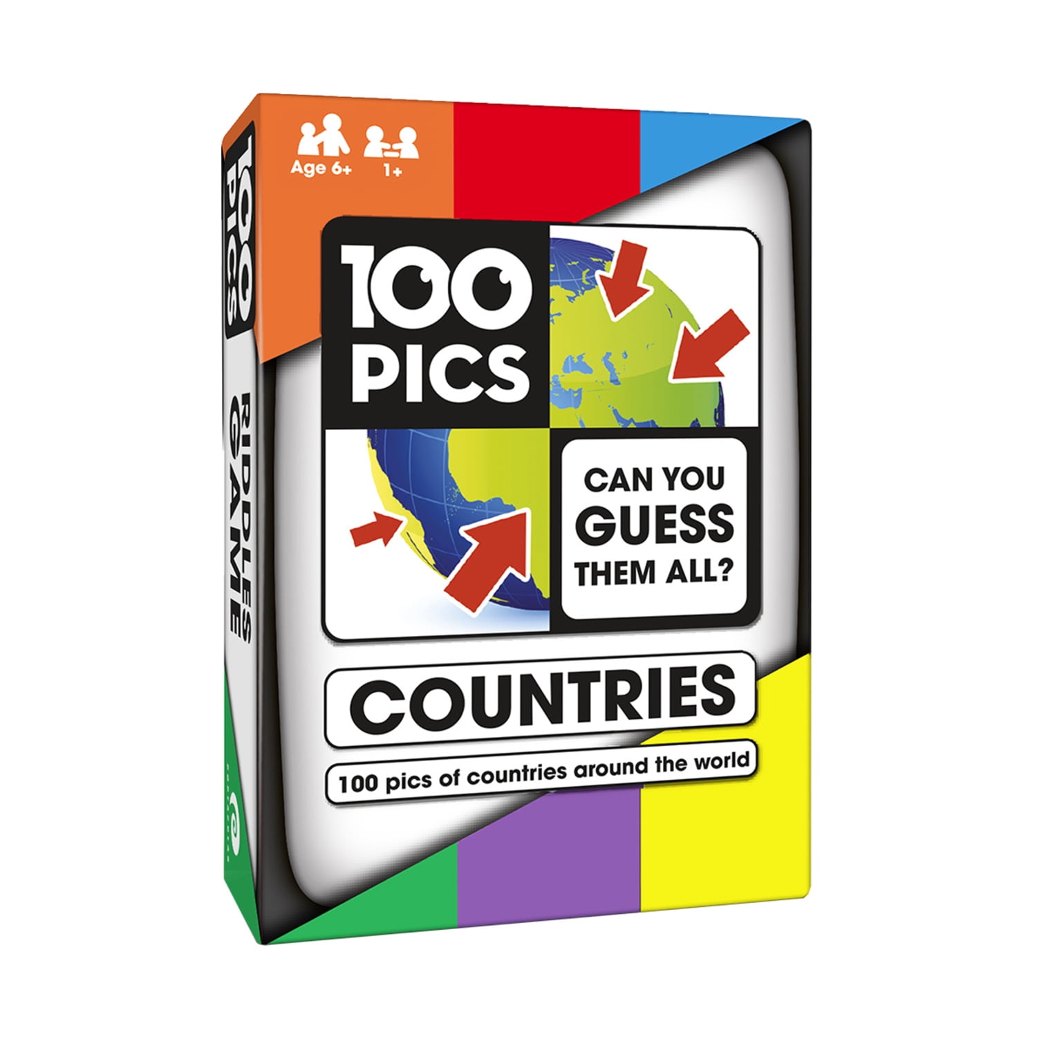 Poptacular 100 PICS Countries Ages 6+ Card Games, 50 Double-sided Cards