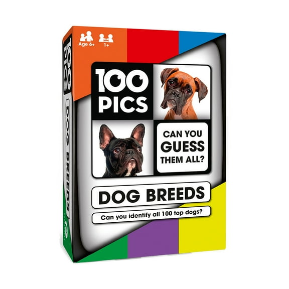 Poptacular 100 Pics Dog Breeds 99 Years Card Games, Plastic, 0.364 lb, 50 Count Pack