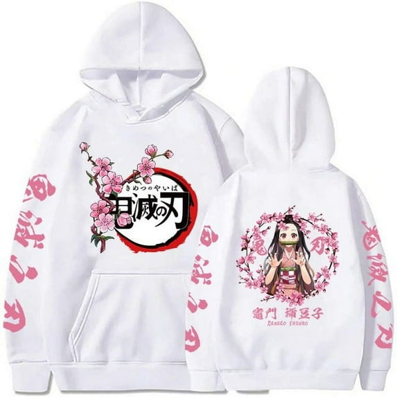 Popular Anime Print Hoodies Demon Slayer Blade Warm Fleece Japanese Street Kamado Nezuko Custom Men‘s Sweater Pullover Hoodies