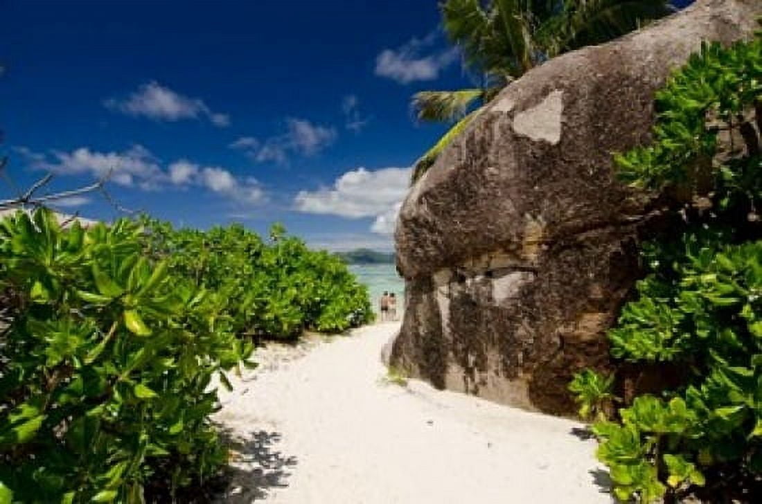 Popular Anse Source DAgent white sand beach Island of La Digue Seychelles Canvas Art - Cindy Miller Hopkins DanitaDelimont (34 x 23)