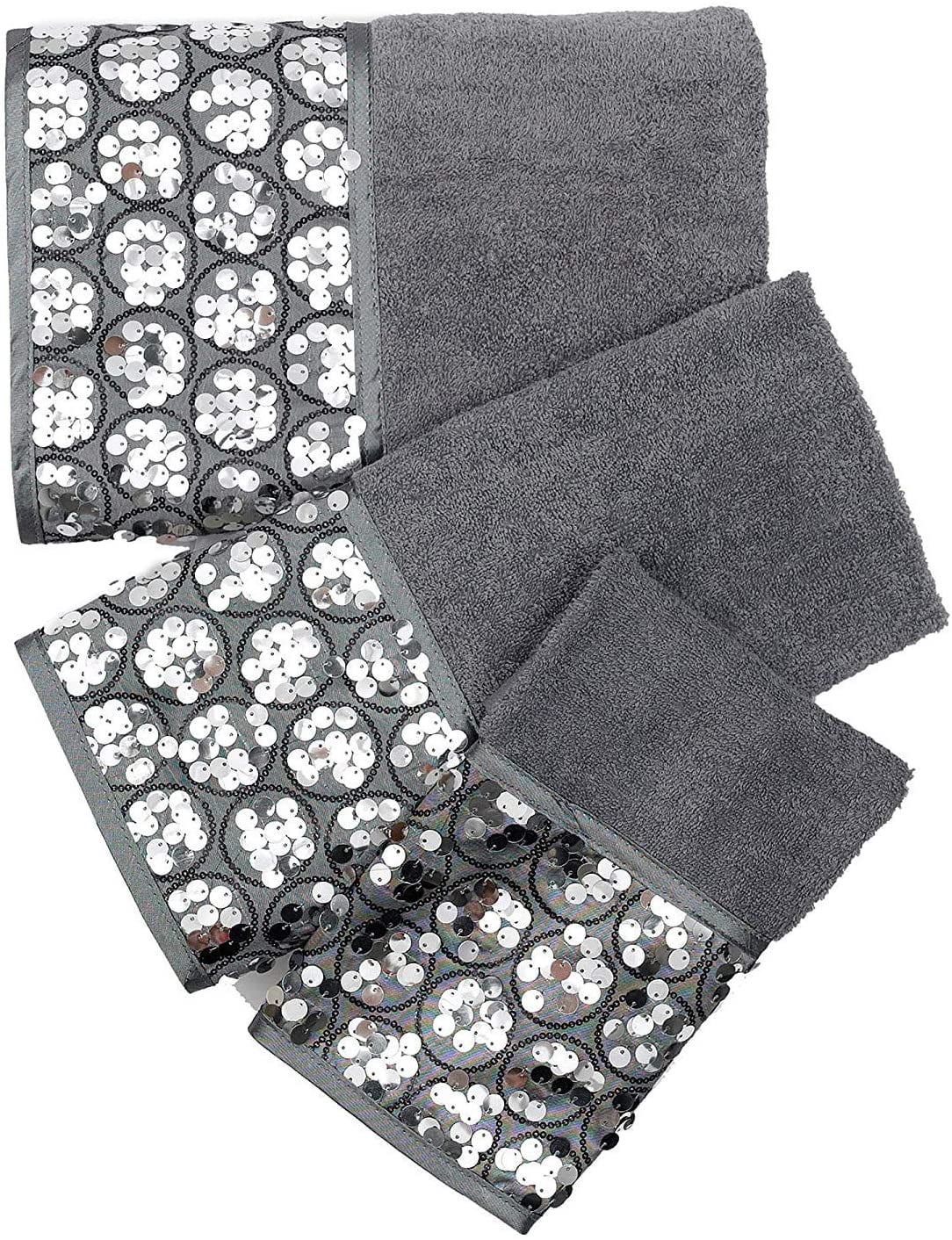 Popular Bath Bath Towels, Sinatra Collection, 3-Piece Set, Silver