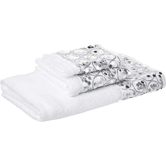 Popular Bath Bathroom Accessories Sets, 3 Piece Towel, Sinatra White 3 Unit