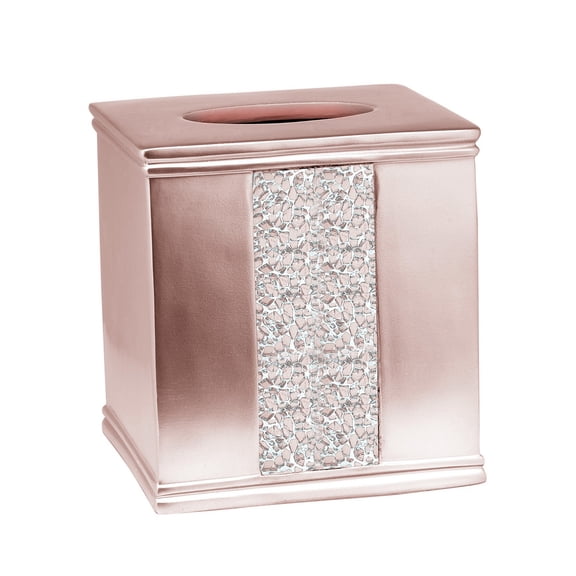 Popular Bath Blush Sinatra Bath Decor Accessories, Premium, Durable, Acrylic Resin, Eco-Friendly Tissue Box (6"H x 6"W x 6"D)