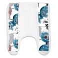 thumbnail image 1 of Popular Bath Contour Bath Rug, Poppy Fields Collection, 24" x 22", Aqua, 1 of 3