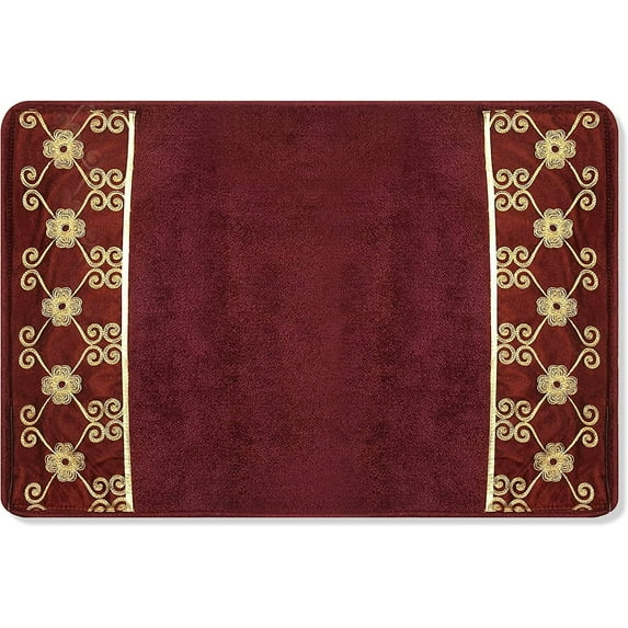 Popular Bath Elegant Rose Bath Rug Color: Burgundy and Gold