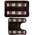 thumbnail image 1 of Popular Bath Elite Orb Collection Bathroom Banded Bath & Contour Rug Set, 1 of 2