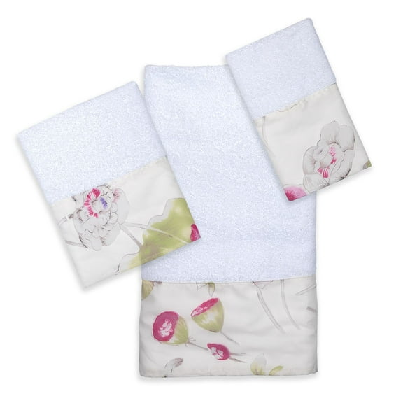 Popular Bath Flower Haven Collection 3-Piece Bathroom Towel Set