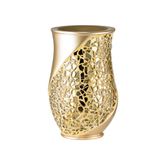 Popular Bath Gold Sinatra Bath Decor Accessories, Premium, Durable, Acrylic Resin, Eco-Friendly Tumbler (5"H x 3"W x 3"D)