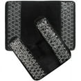 Popular Bath Sinatra Black Bathroom Banded Bath & Contour Rug Set ...