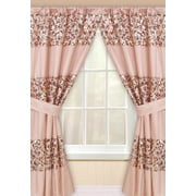Popular Bath Sinatra Sequin Window Curtain with Tiebacks, Blush, 36x54 Inches