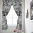 Popular Bath Sinatra Silver Collection Bath Window Curtain Set with Tiebacks - Walmart.com