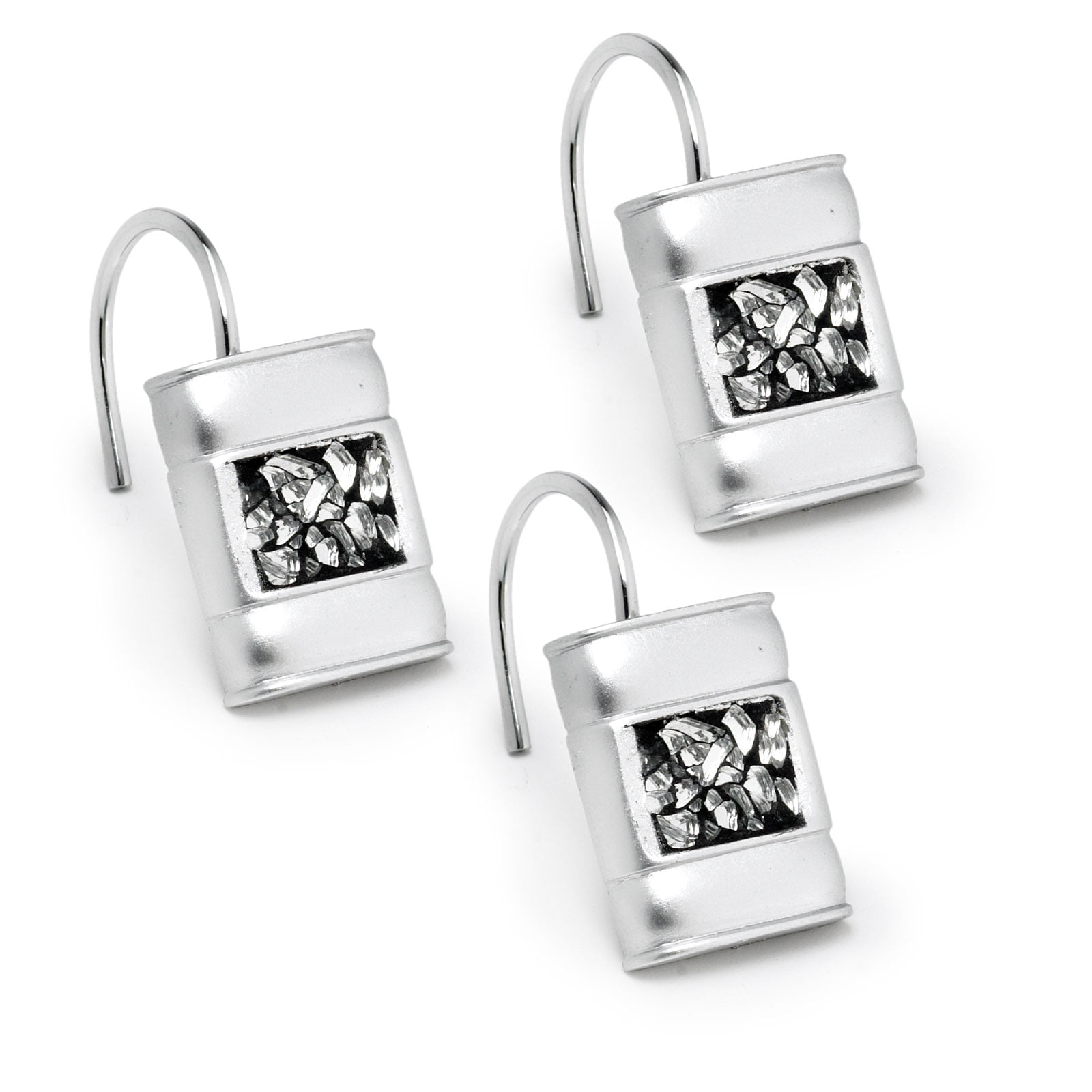 Popular Bath Sinatra Silver Collection - Bathroom Shower Curtain Hooks