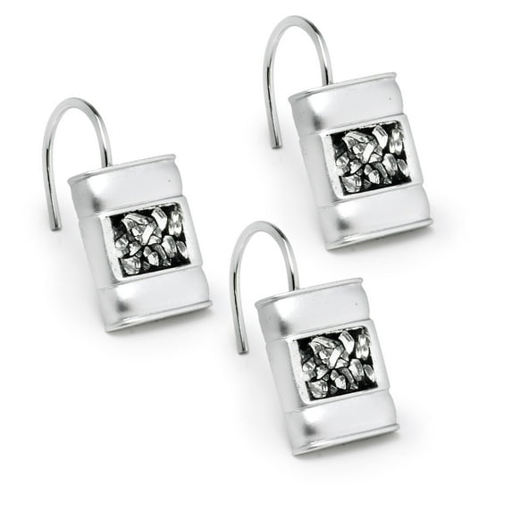 Popular Bath Sinatra Silver Collection - Bathroom Shower Curtain Hooks