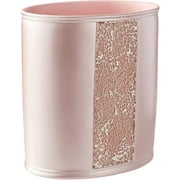 Popular Bath Blush Sinatra Bath Decor Accessories, Premium, Durable, Acrylic Resin, Eco-Friendly Waste Basket (10"H x 8"W x 8"D)