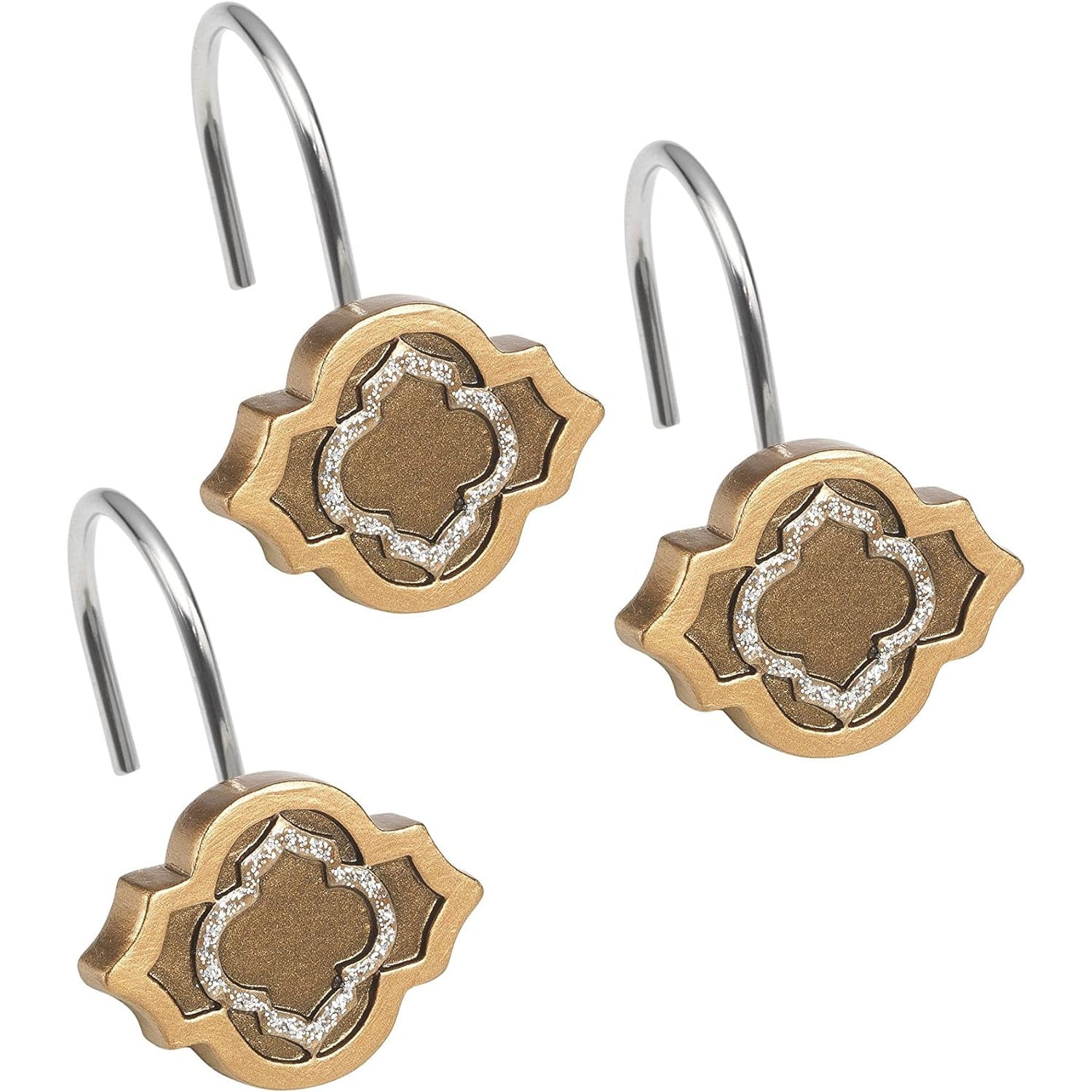 Gold Resin Moroccan-Inspired Shower Curtain Hooks