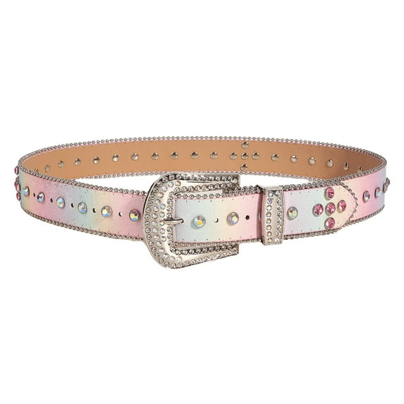 Popular Belt for Pants Jeans Glittering Sequined Rhinestones Studded Belt Women Girl Wasitband Eye Catching Waist Decors