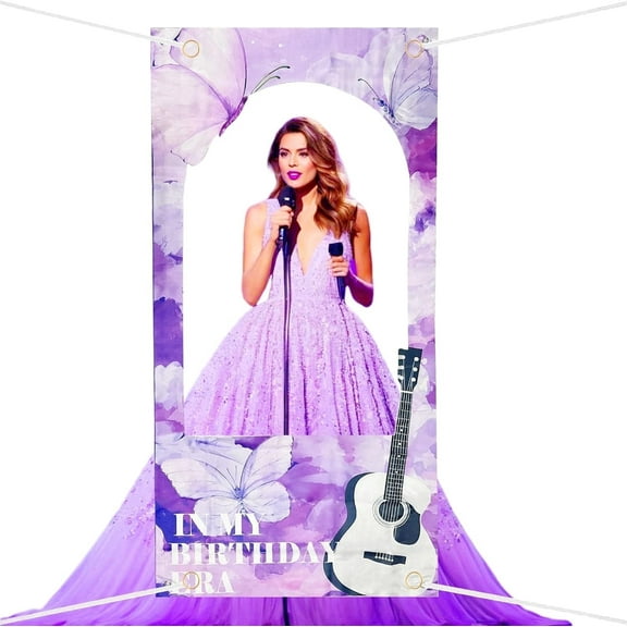 Butterfly Theme Birthday Party Background Decoration - Purple Arch Photo Frame Props