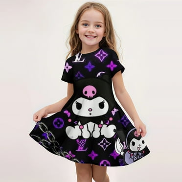 Popular Children's New Fashion Girl Dress Comfortable Home Cartoon Cute 3D Print Dress for Children Summer