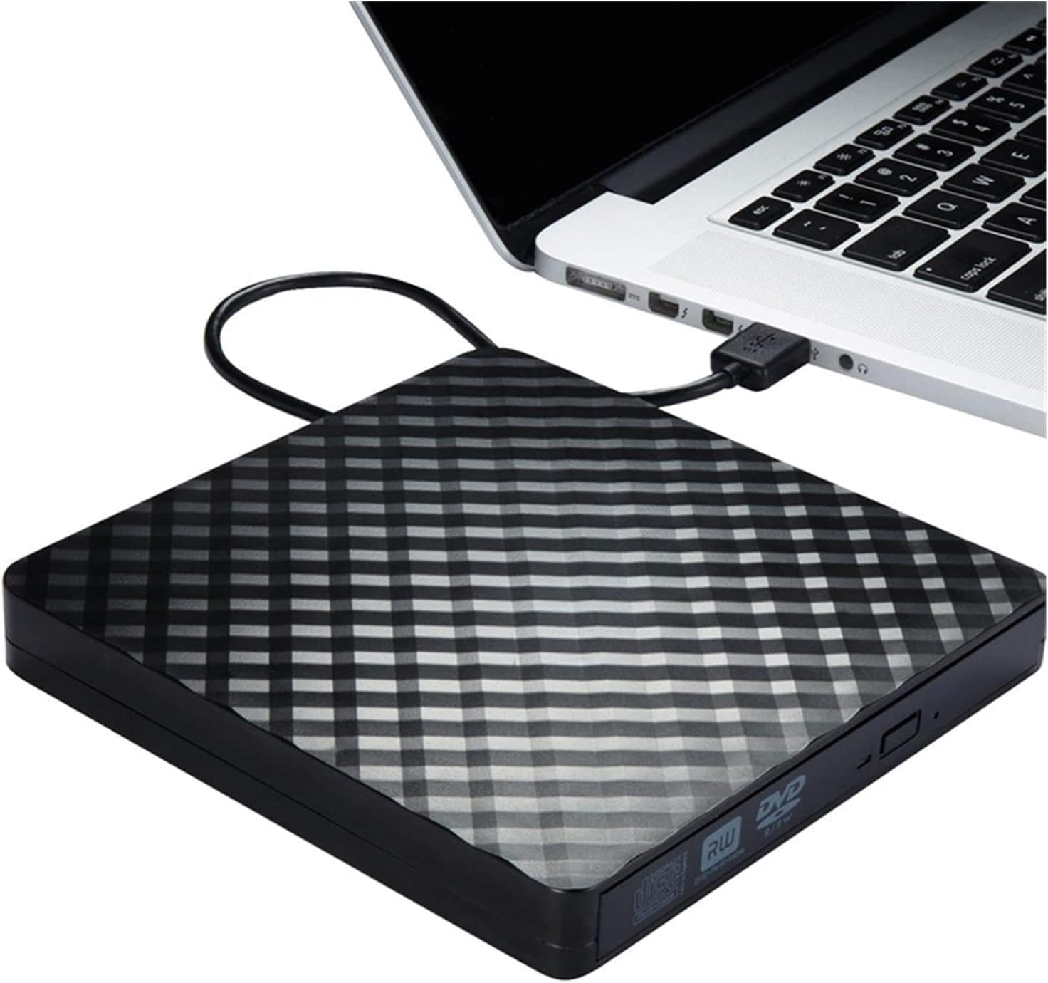 [Popular Choice] 1pc High-Speed USB 3.0 & USB-C External CD/DVD +/-RW Drive, Portable Optical Disk Burner Rewriter for Laptop, Desktop PC, Windows 11/10/8/7, Surface Pro, Mac for MacBook Pro/Ai