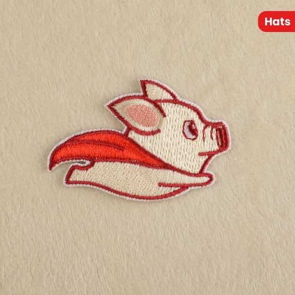 [Popular Choice] 3pcs Adorable Flying Pig Cartoon Embroidered Patches, Mixed Colors, Polyester - Iron-On/Sew-On Appliques for Clothing, Bags, Shoes, Hats & Home Decor