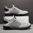 thumbnail image 1 of New+[Popular Choice] Men's Large Size Sneakers Breathable Fabric Running Shoes  - Striped, with Stability Support, 1 of 9
