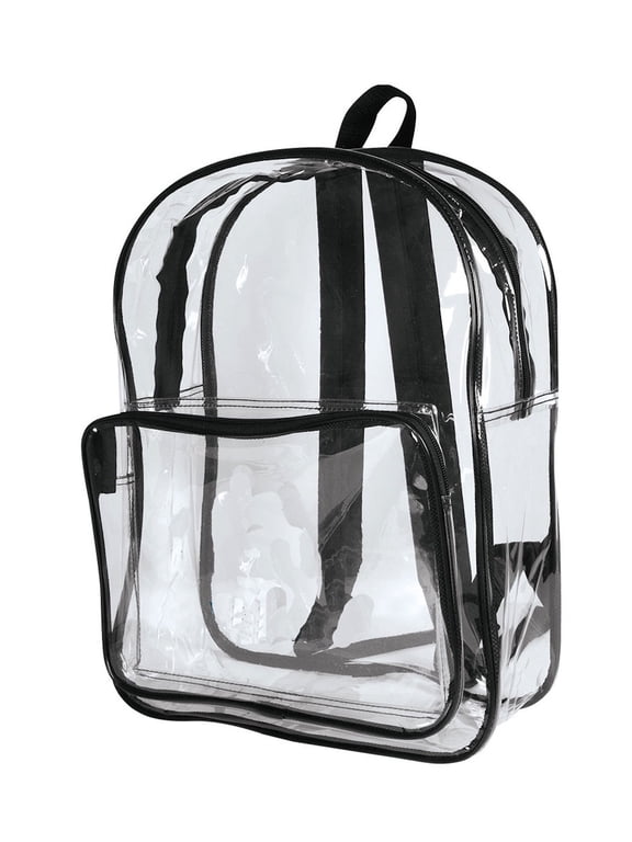 Popular Clear Backpack Book Bag Transparent School Sports Stadium Concert Arena TSA Security Shoulder Travel 2 Pockets