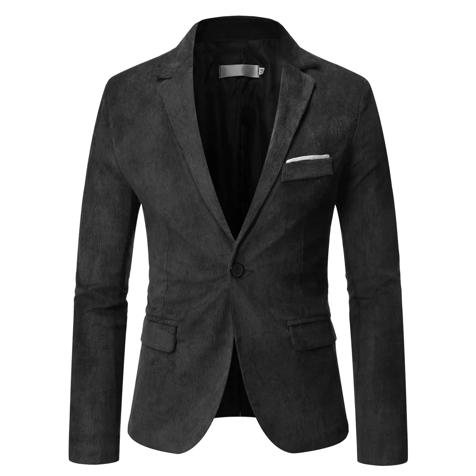 Popular Corduroy Men Blazer Turndown Collar Plus Size Slim-fitting ...