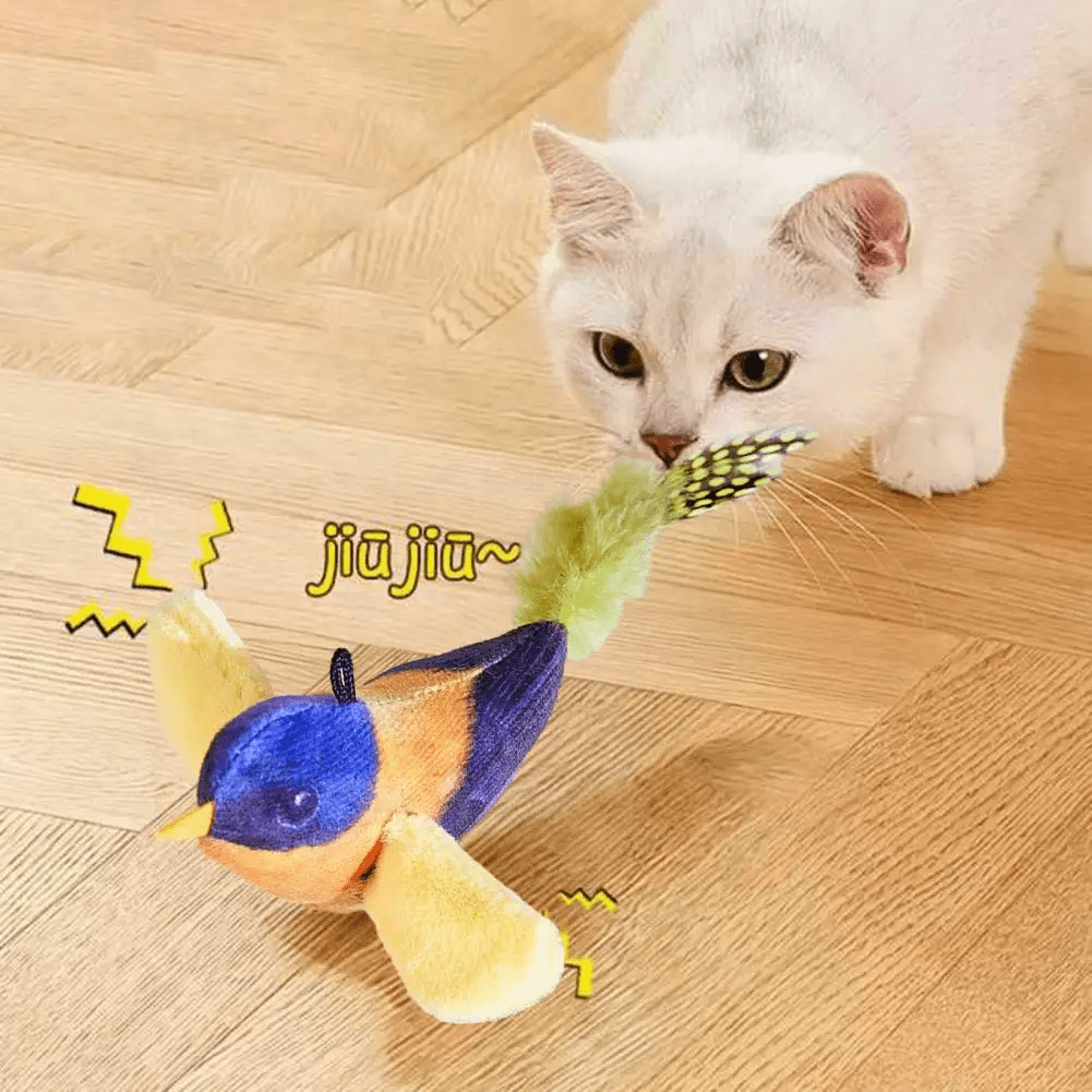Popular Electric Chattering Bird Cat Toy Small Bird Sound Simulation Toy Cat Play Self-Hi Cat Teaser Play with cat