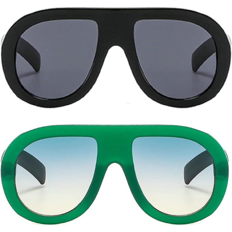 Popular Fashion Pilot Sunglasses Women Retro Chunky Designer  display picture 2