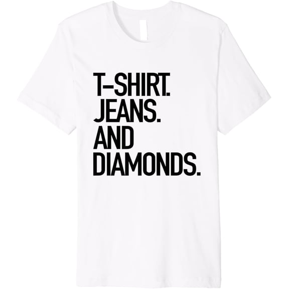 Popular Favorite Style Tee T-Shirt Jeans And Diamonds
