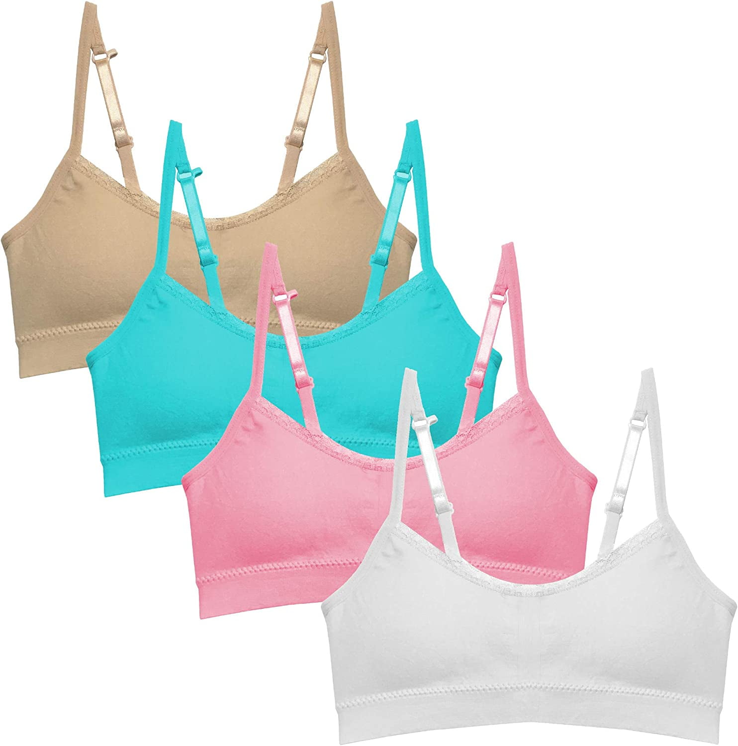 Popular Girl's Seamless Cami Bra With Removable Padding - Value Pack