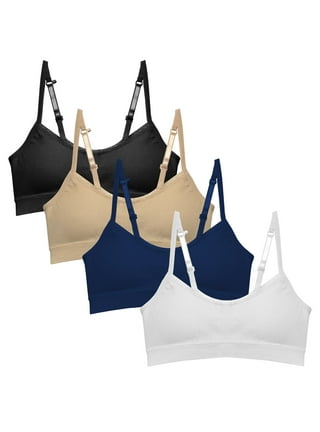 MANJIAMEI Girls Cotton Cami Crop Bralette 5-Pack | No Wire Pull-On Training  Bras for Kids 10-12 | Breathable & Stretchy