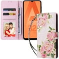 thumbnail image 1 of Popular Glittery Flower PU Flip Phone case with Wallet for Samsung Galaxy S10 S9 S8 Plus 4G Protective Cover Fashion Glamorous Multi-Functional Bumper(Flower D,S8), 1 of 8