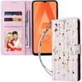 thumbnail image 1 of Popular Glittery Flower PU Flip Phone case with Wallet for Samsung Galaxy S22 S21 S20 Ultra Plus FE Protective Cover Fashion Glamorous Multi-Functional Bumper(Flower E,S22 Ultra), 1 of 8