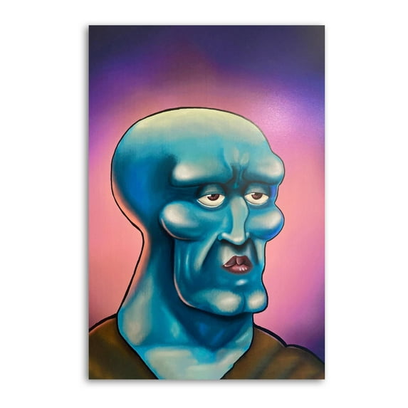 Popular Handsome Squidward Funny Cool Picture Print Canvas Poster Wall Paint Art Posters Decor Modern Home Artworks Gift 24x36inch(60x90cm)
