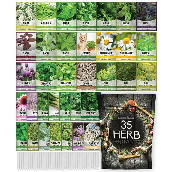 Popular Herb Seeds for Planting | 35 Variety Pack