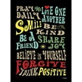 thumbnail image 1 of Popular Inspirational Words to Live by Typography Print; One 12x16 Poster Print. Black/Blue/Yellow/Green, 1 of 1