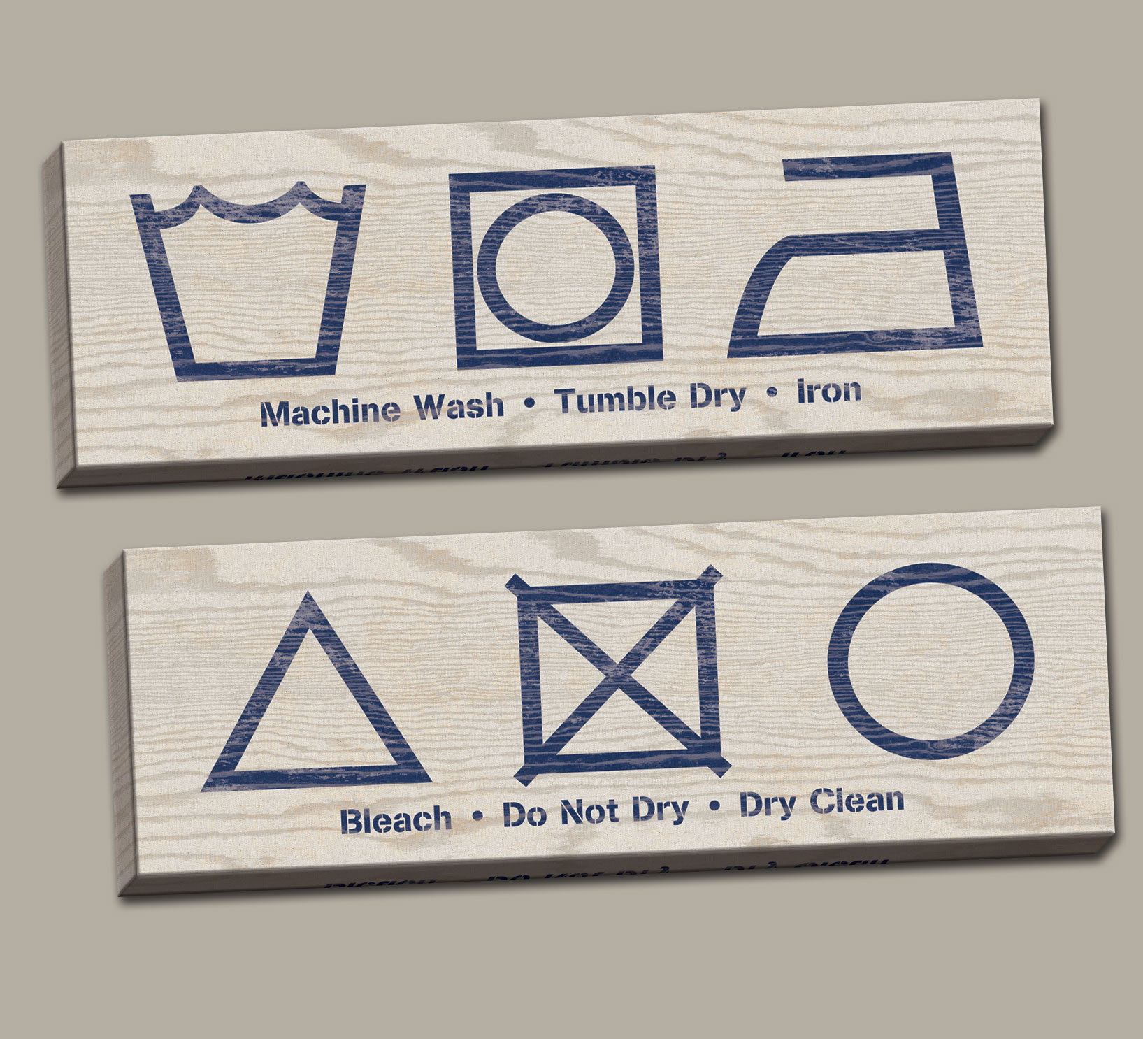 Popular Laundry Icon Signs; Machine Wash, Tumble Dry, Iron, Bleach, Do ...
