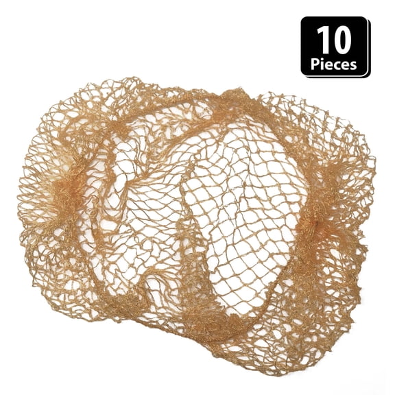 Popular Life Scarlett Durable and Invisible Hair Nets, Light Brown (Pack of 10)