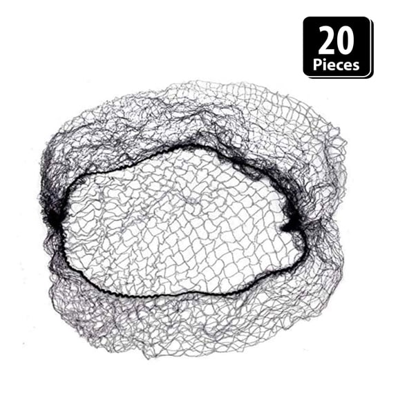 Popular Life Slim-Net Durable and Invisible Hair Nets, Fits For Adult, Black (Pack of 20)