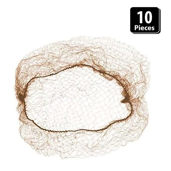 Popular Life Violette Fine Mesh Hair Bun Nets, Fits Adult and Youth, Light Brown (Pack of 10)