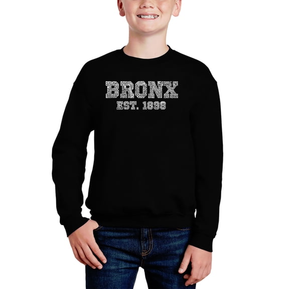 Popular Neighborhoods In Bronx, Ny - Boy's Word Art Crewneck Sweatshirt