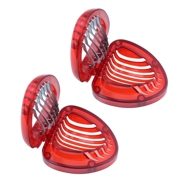 Popular Pick！ Lloopyting 2X Strawberry Slicer 2Pc Kitchen Gadgets Strawberry Kitchen Knife Gadget Kitchen Tool Mini Cut Stainless Steel Blade Hand