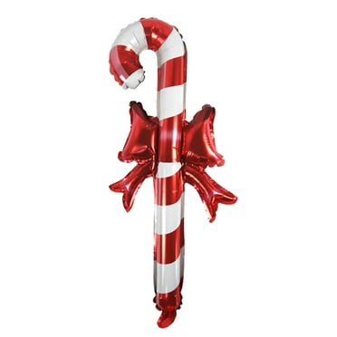 Popular Pick! Zjfmsh 1X Balloonchristmas Inflatable Stick Cane Candy Deer Head Holding Decorative Balloons Aluminum Film