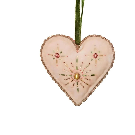 Popular Picks,3.15inch acrylic heart christmas tree ornament pendant embroidered details multi colors for tree wreaths holiday gifts