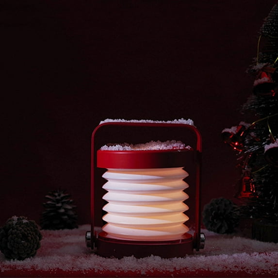 Popular Picks, 4-in-1 Foldable Table Lamp: USB Retractable LED Light,Wooden Handle Lantern & Flashlight,Press-Controlled 3-Level Dimming Night Light Desk Lamp | Abs, Red, MIANHT