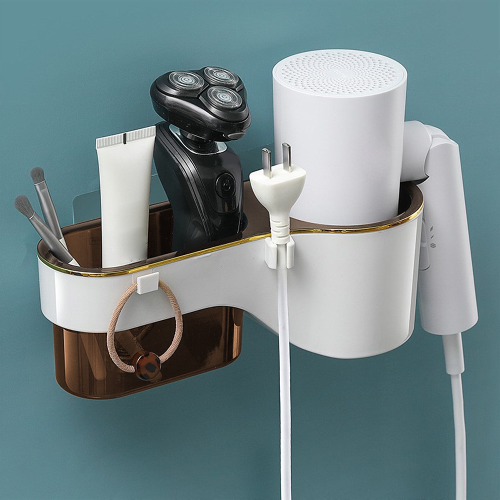 Popular Picks, Bathroom Hair Dryer Wall Mount, No-drill Storage Rack ...